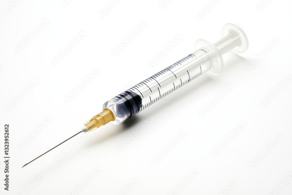 A sterile syringe poised for precision in a clean medical environment ready for use isolated on transparent background A sterile syringe poised for precision in a clean medical environment ready for use isolated on transparent background