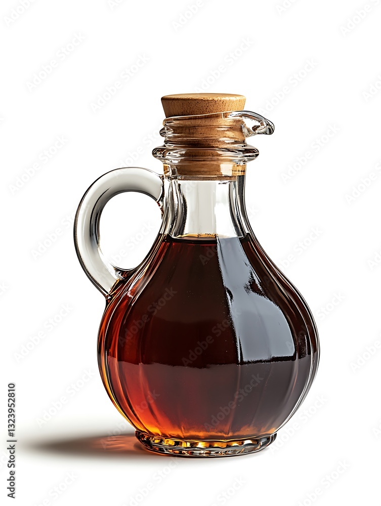 Dark Brown Liquid in Glass Decanter with Cork Dark Brown Liquid in Glass Decanter with Cork