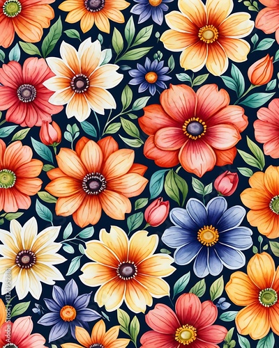 Wallpaper Mural seamless floral pattern Torontodigital.ca