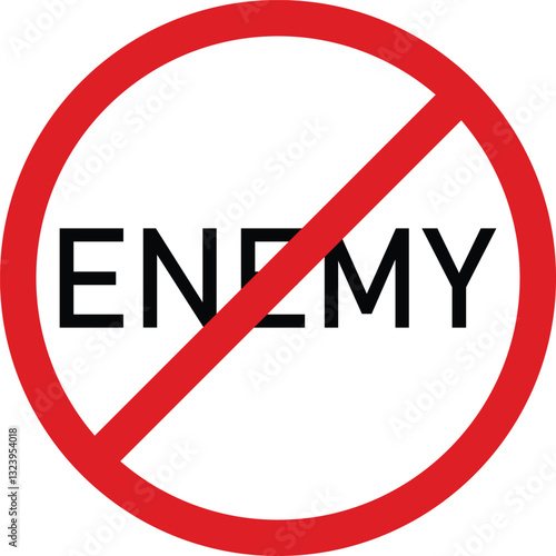 No enemy, Stop enemy icon. Prohibition sign. Vector illustration