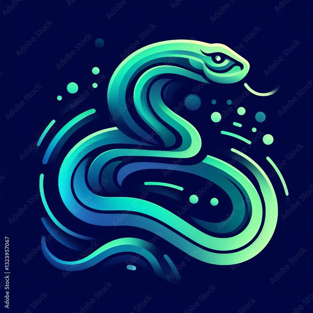 Gradient Line Art Snake: Stylized Illustration Gradient Line Style
Gradient Line Art Snake: Stylized Illustration Gradient Line Style
