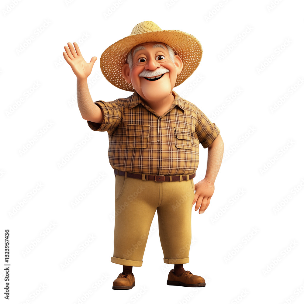 Friendly Elderly Farmer Greeting