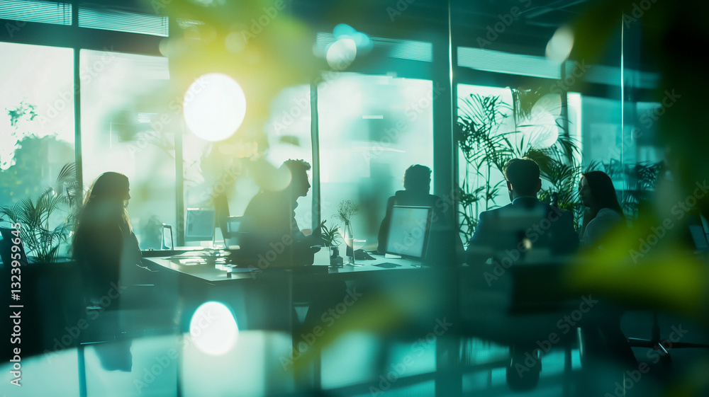 A gathering of professionals engaged in a productive meeting, fostering collaboration and innovation in a vibrant office environment. A gathering of professionals engaged in a productive meeting, fostering collaboration and innovation in a vibrant office environment.