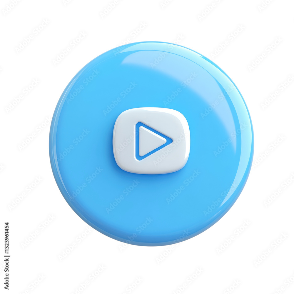 Play button icon on solid blue circle isolated on transparent background, PNG Play button icon on solid blue circle isolated on transparent background, PNG