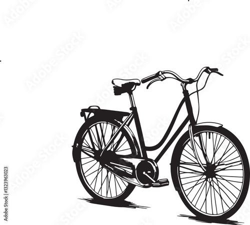 vintage bicycle on white background