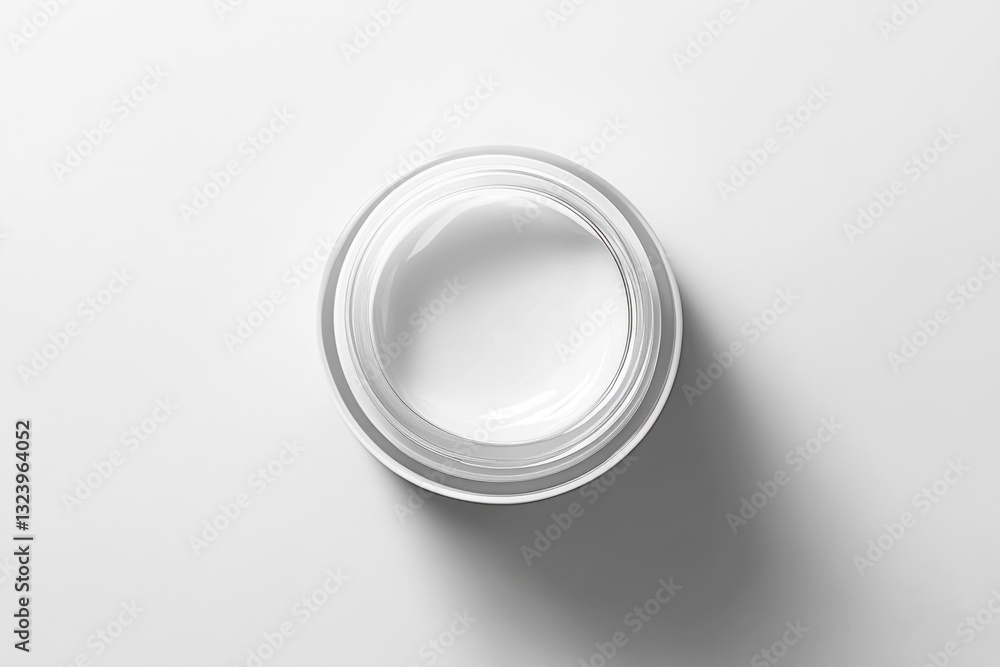 Face cream jar on white background, top view, high contrast, commercial product photography, e-commerce showcase Face cream jar on white background, top view, high contrast, commercial product photography, e-commerce showcase