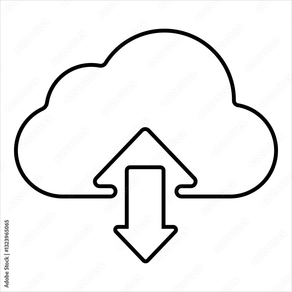 Cloud upload download outline icon