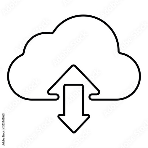 Cloud upload download outline icon