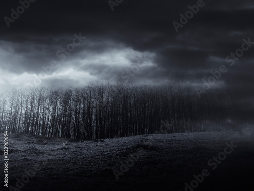 dark fantasy landscape with...
