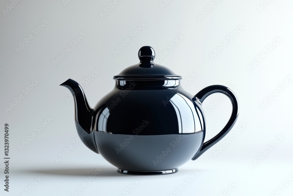 Elegant black teapot resting against a minimalist backdrop in serene lighting isolated on transparent background Elegant black teapot resting against a minimalist backdrop in serene lighting isolated on transparent background