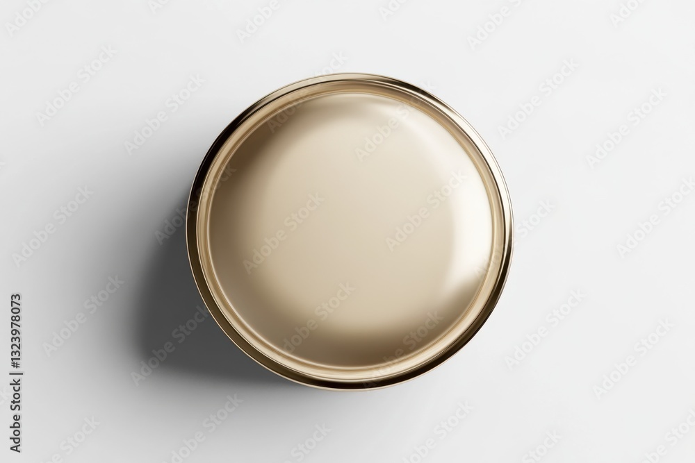 Solid perfume tin, isolated on white background, top view, high contrast, commercial product photography, e-commerce packaging Solid perfume tin, isolated on white background, top view, high contrast, commercial product photography, e-commerce packaging