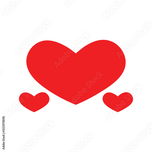 Red Hearts Love Icon - Symbol of Affection Vector Design