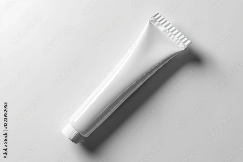 Whitening toothpaste tube, isolated on white background, top view, high contrast, product showcase, commercial photography Whitening toothpaste tube, isolated on white background, top view, high contrast, product showcase, commercial photography