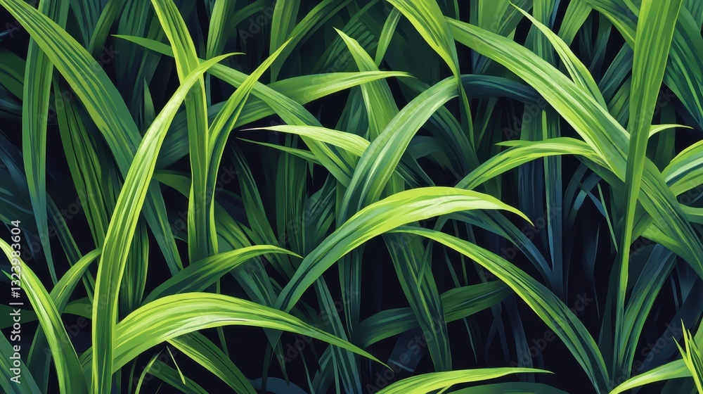 Fototapeta premium Lush Green Tropical Leaves Background Texture