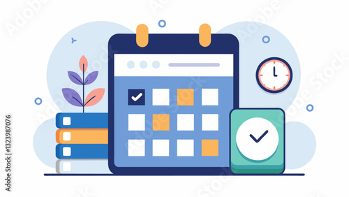 An app that helps you schedule breaks throughout your workday keeping you refreshed and productive.. Vector illustration