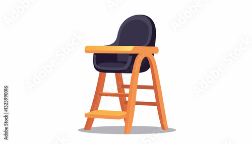 High chair in a modern design on a white background