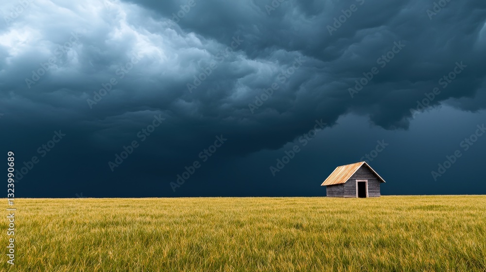 A storm shelter during a dramatic thunderstorm. A storm shelter during a dramatic thunderstorm.