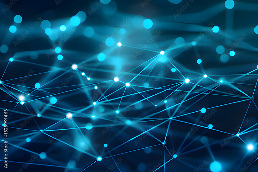Futuristic Digital Network: Abstract Blue Tech Connections Futuristic Digital Network: Abstract Blue Tech Connections
