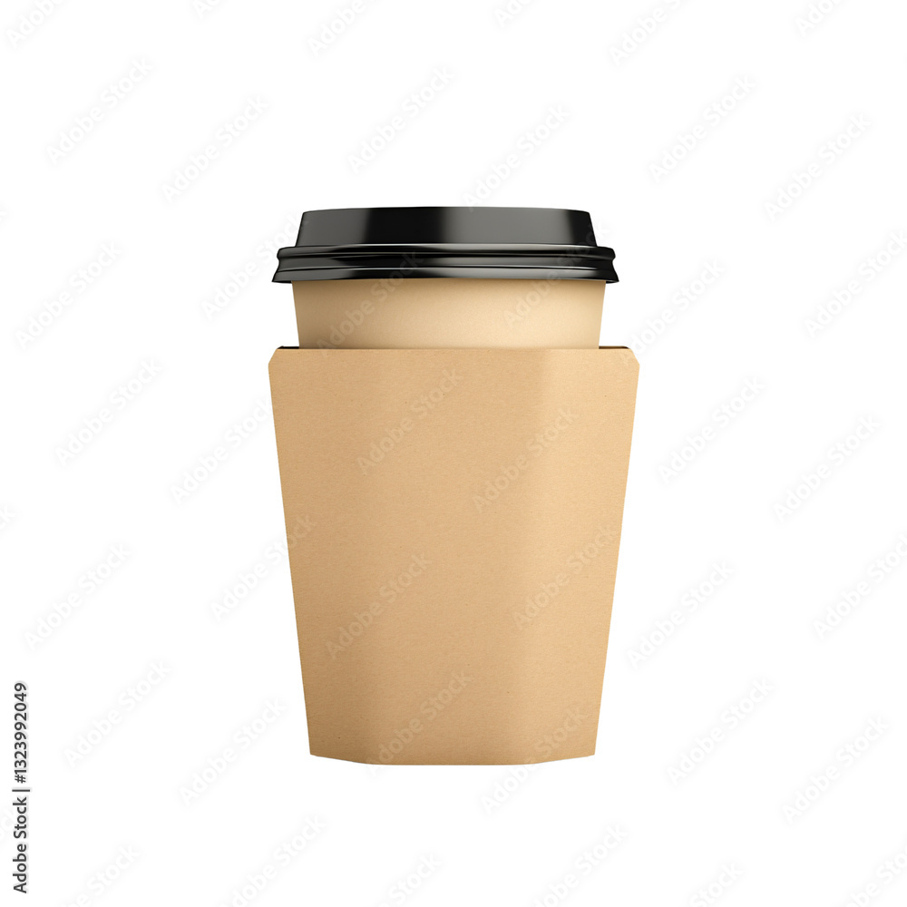 Coffee Delight: A warm, inviting coffee cup with a black lid, nestled in a protective paper sleeve, ready to be enjoyed. This image evokes the simple pleasure of a perfect cup of coffee. Coffee Delight: A warm, inviting coffee cup with a black lid, nestled in a protective paper sleeve, ready to be enjoyed. This image evokes the simple pleasure of a perfect cup of coffee.