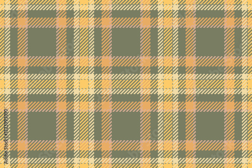 Workshop fabric tartan pattern, skirt vector texture seamless. Ethnicity plaid textile check background in pastel and orange colors.