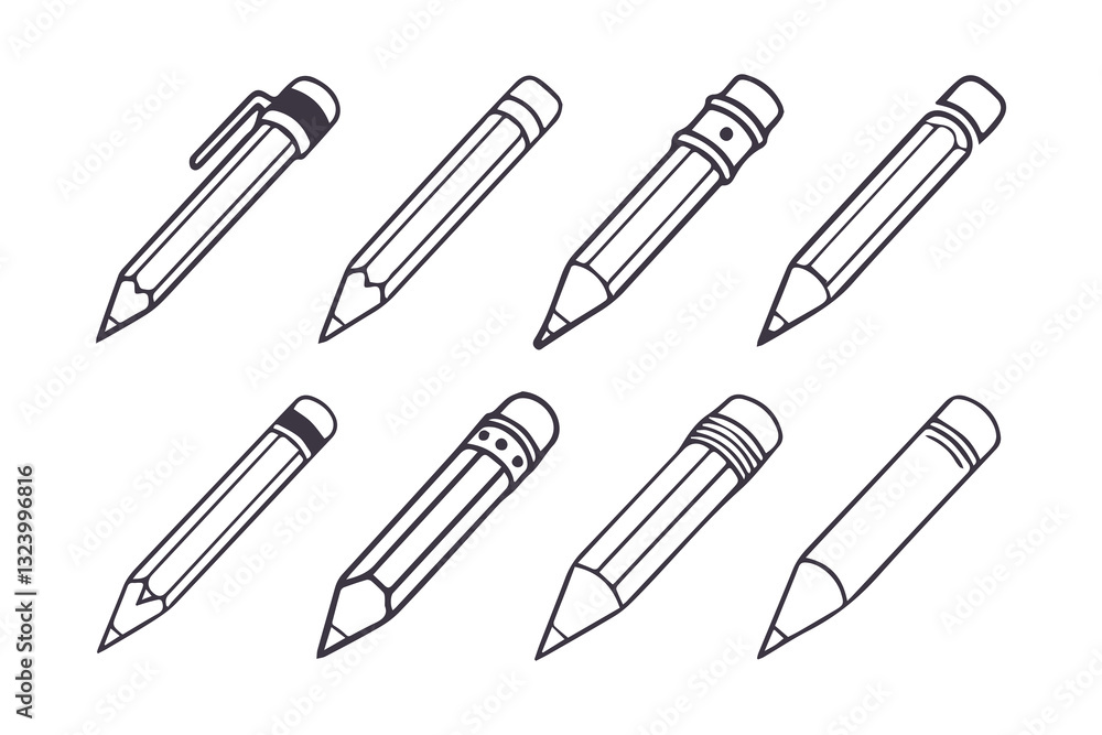 Pencil Vector Collection Clipart Illustration Isolated on a White Background Pencil Vector Collection Clipart Illustration Isolated on a White Background