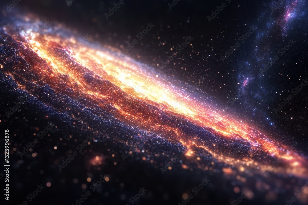 Obraz premium Vibrant spiral galaxy illuminated by stars and cosmic dust in deep space