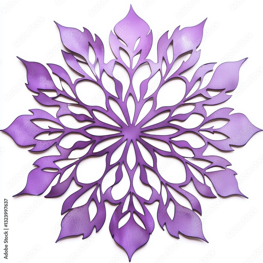 Beautifully Crafted Purple Snowflake Shaped Decorative Design for Seasonal and Festive Themes Beautifully Crafted Purple Snowflake Shaped Decorative Design for Seasonal and Festive Themes