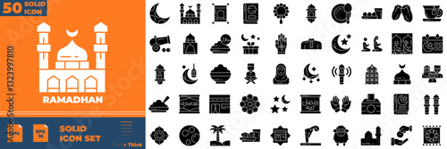 Ramadhan Solid Editable Icons set
