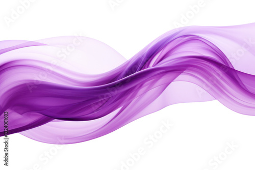 Radiant purple swirl of intense, glowing lines with a smooth, fluid motion effect isolated on white background
