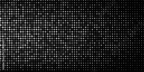 Halftone faded gradient texture. Grunge halftone grit background. White and black sand noise wallpaper. Retro pixilated vector backdrop