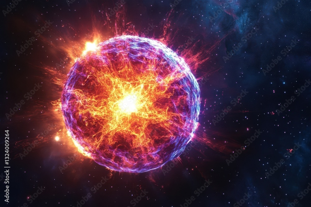 Mysterious cosmic explosion illuminates the vastness of space with vibrant colors Mysterious cosmic explosion illuminates the vastness of space with vibrant colors