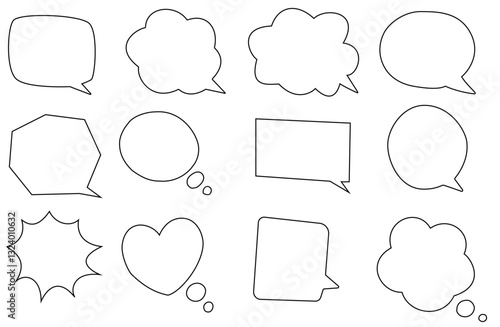 レトロでかわいいフキダシのセット（吹き出しアイコン集）