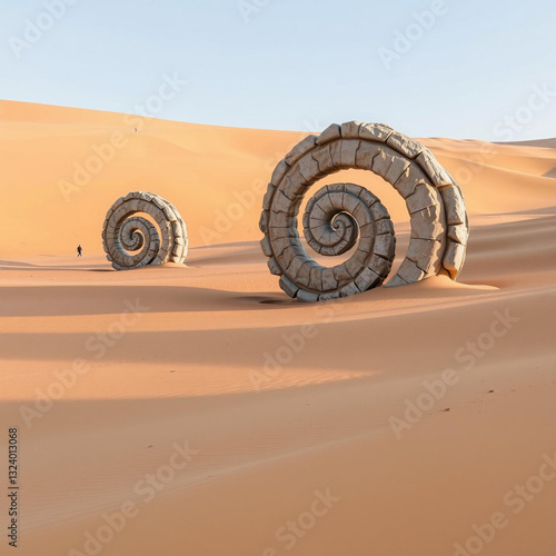 Spiraling Shells in the Desert Sands