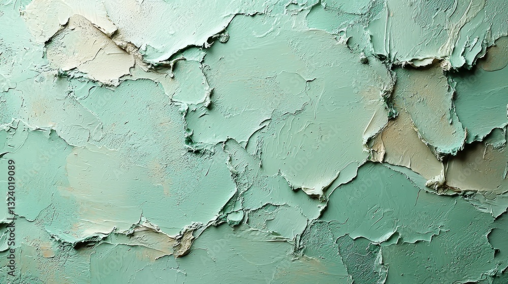 Obraz premium Textured mint green abstract art digital canvas contemporary design artistic environment close-up perspective