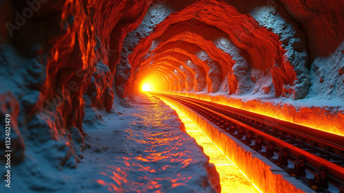 Fiery Underground Tunnel, Volcanic Rail Track