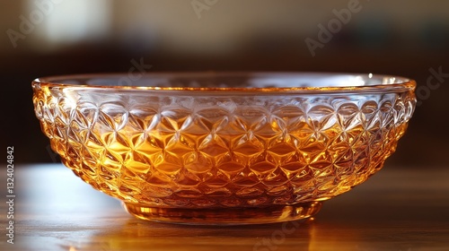 A rich, velvety custard, the decadence of creme brulee, is captured in a crystal-clear bowl, its glossy surface reflecting the light, ready to be adorned with a caramelized crust and a hint of