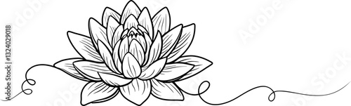 lotus lineart vector. illustration vesak day design element eps13
