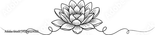lotus lineart vector. illustration vesak day design element eps14