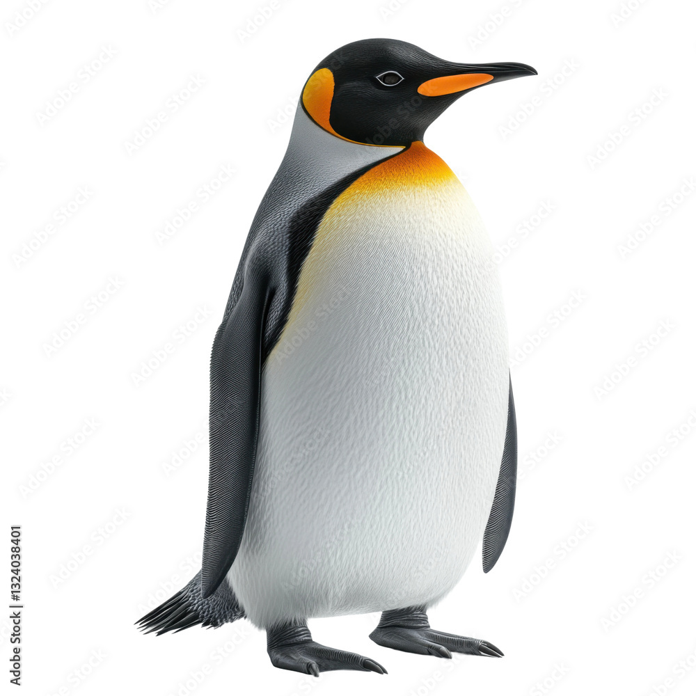 Obraz premium Penguin walking on ice antarctica animal portrait cold side view