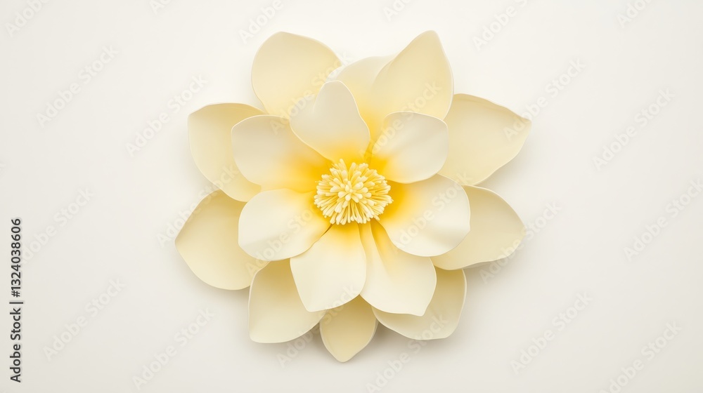 Obraz premium Intricate paper flower artwork on white background stunning display of floral craftsmanship