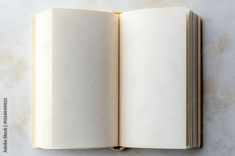 A blank journal with smooth, untouched pages. A blank journal with smooth, untouched pages.