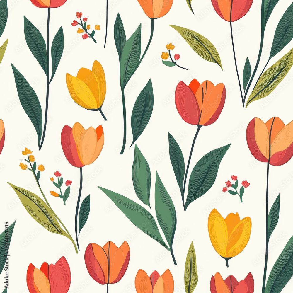tulip inspired pattern, spring vibe, against liigh colour background tulip inspired pattern, spring vibe, against liigh colour background