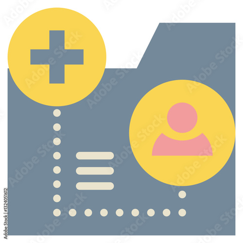 folder data personal health care flat style icon