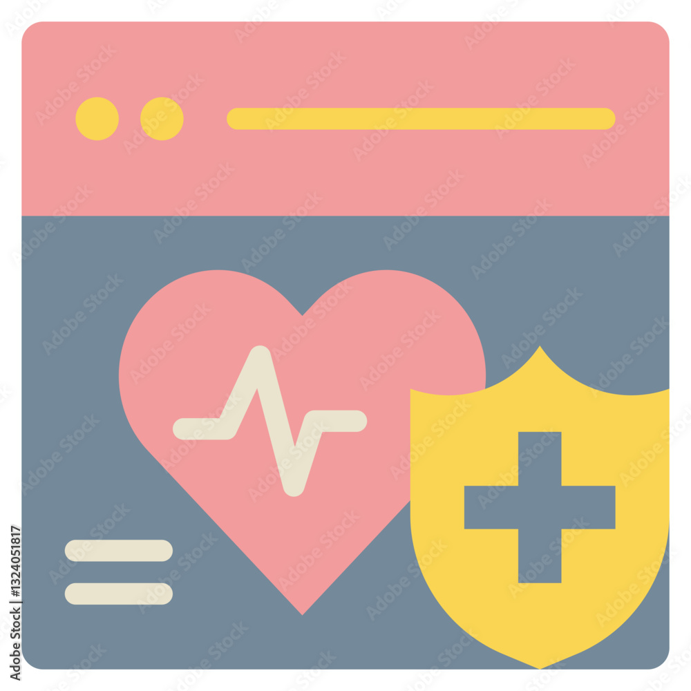 online health care heart protection medical flat style icon online health care heart protection medical flat style icon