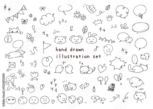 手書きのかわいいアイコンセット