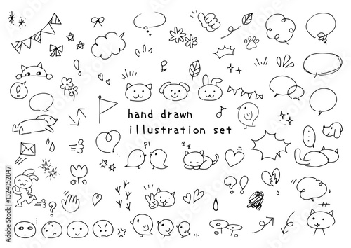 手書きのかわいいアイコンセット