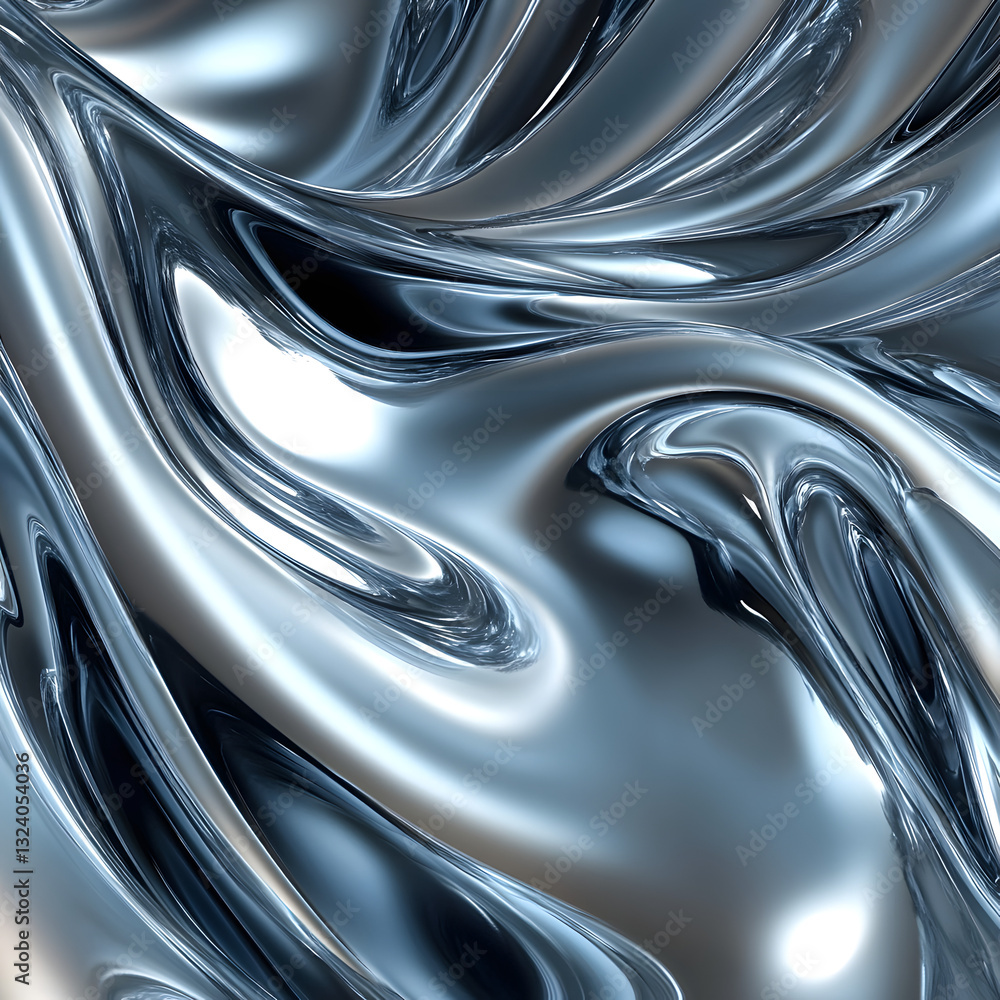 Flowing Metallic Surface: A captivating display of liquid metal, reflecting and distorting light. A seamless abstract composition, emphasizing curves, fluidity, and a glossy texture. Flowing Metallic Surface: A captivating display of liquid metal, reflecting and distorting light. A seamless abstract composition, emphasizing curves, fluidity, and a glossy texture.