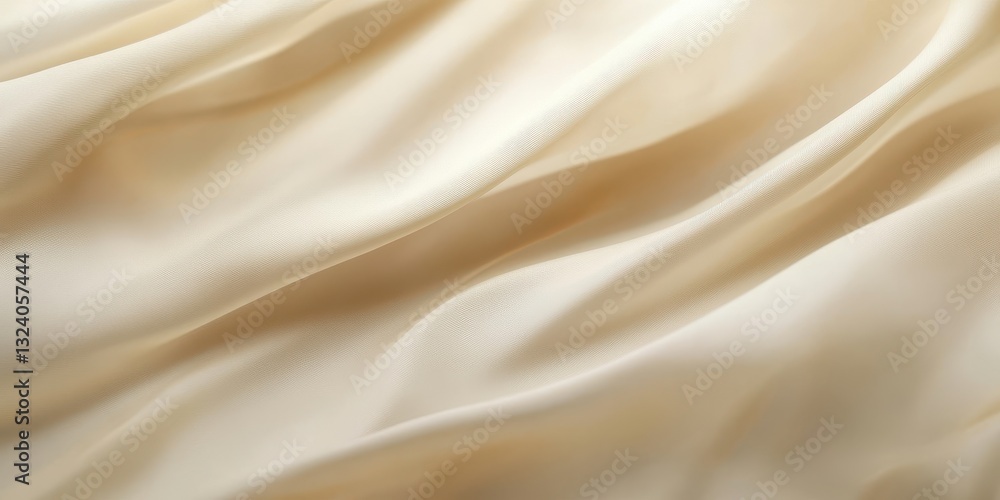 Obraz premium Elegant Cream Silk Drape: Luxurious Texture and Soft Waves