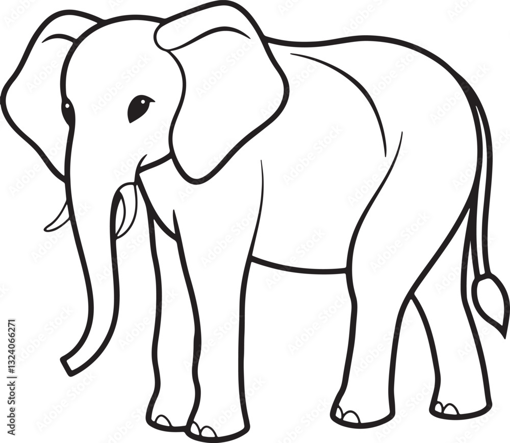 Fototapeta premium Elephant in the Wild - High-Quality Stock Image