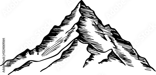 Majestic mountain peaks alpine region illustration natural environment close-up view adventure concept for nature lovers